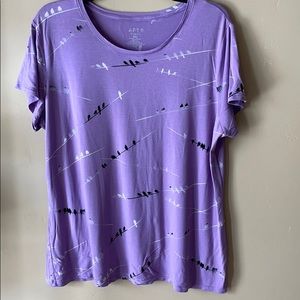 Apt.9 Lavender T Shirt w/Birds XXL NWOT